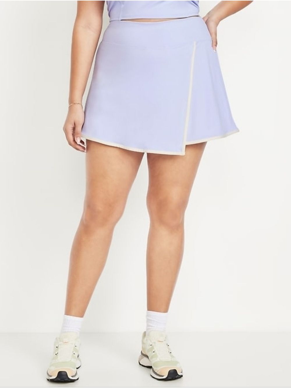 2X • Old Navy • High-Waisted PowerSoft Faux-Wrap Tennis Skort with Cream Trim